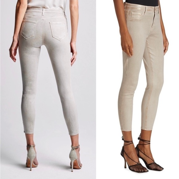 NEW L'AGENCE Margot Skinny Jeans Ankle Crop High
Waist Glitter Coated Denim 28 - Picture 2 of 13